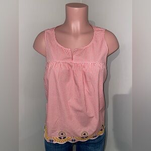 Madewell Embroidered Gingham Tank Top